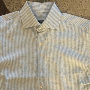 Men’s Zanella Shirt blue. Made in Italy. Size  XL 16 1/2 L
